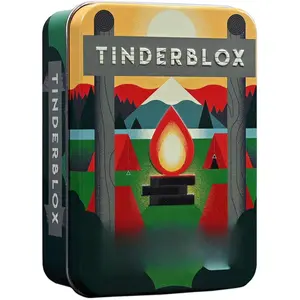Alley Cat Games Tinderblox Dexterity Game Portable Campfire-Themed Pileup Challenge for 2-6 Players Ages 6+ Compact Mint Tin Packaging for Travel & Parties