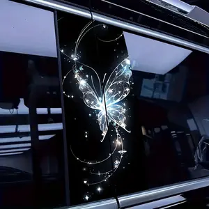 Butterfly Sticker for Car B Pillar, Universal Car Sticker, Self-Adhesive Waterproof Scratch-Resistant Decal, Suitable for Glass Metal Plastic Ceramic Wood, Waterproof Decals