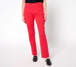 Isaac Mizrahi Live! Regular Color True Denim Straight Leg Ankle Jeans