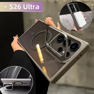 NGANGEE Shockproof Camera Lens Protectors & Stand Protective Phone Case For Samsung Galaxy S26ULTRA S26PLUS S26 S25DEGE S24FE S23FE S22ULTRA, MagSafe Durable Wireless Magnetic