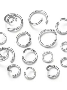 200 Open Jump Rings for Jewelry Making Stainless Steel, Single Circle Flat Steel Rings, DIY Jewelry Materials, Bracelet Necklace Connectors, Earring Accessories