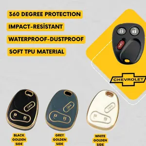 CHEVROLET 3-Button Key Fob Cover for TrailBlazer, Buick Rainier, GMC Envoy - Tpu Remote Case
