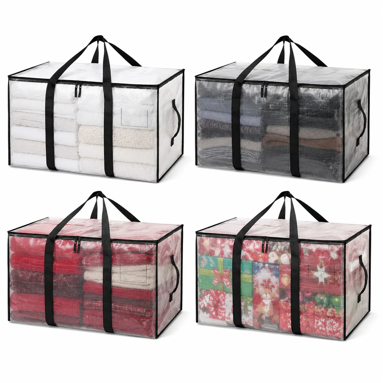 Large Clear Plastic Storage Box with Hinged Lid, Heavy Duty Stackable Organizer Bin, Durable High Capacity Storage Container for Home Organization, Moving, Closet, Garage, 90L