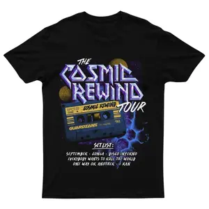 Cosmic Rewind Tee, Theme Park Cotton Comfort Aether Mist Shirt, Short Sleeve Crew Neck T-Shirt, Pull On, Casual, Unisex Cotton T-Shirt RI1
