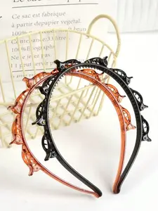 2pcs Hollowed Out Braided Headband Slouchy Hair Braid Hair Clip Bangs Clip Hair Accessory Headpiece Headband, Accessories Women, Hair Accessories Women, Hair Tools, Beauty Accessories, Curly Hair Accessories For Women, Fall, Travel, Accessories Women