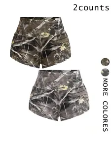 Women's Plain / Camo / Striped Print Shorts, Casual Comfy Breathable Shorts for Daily Wear, Casual Fashionable Shorts, Ladies Bottoms for All Seasons, Shorts for Women, Women's Shorts, Womenswear, Casual Streetwear Shorts, Camouflage, Casual Slim Shorts