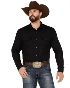 Gibson Trading Co Men's Southside Satin Stripe Pearl Snap Western Shirt - Gmfa22w40-Blk