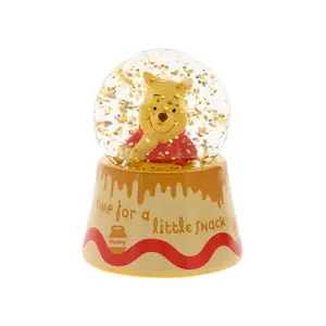 Disney Winnie The Pooh "Time For A Little Snack" 3-Inch Mini Light-Up Snow Globe