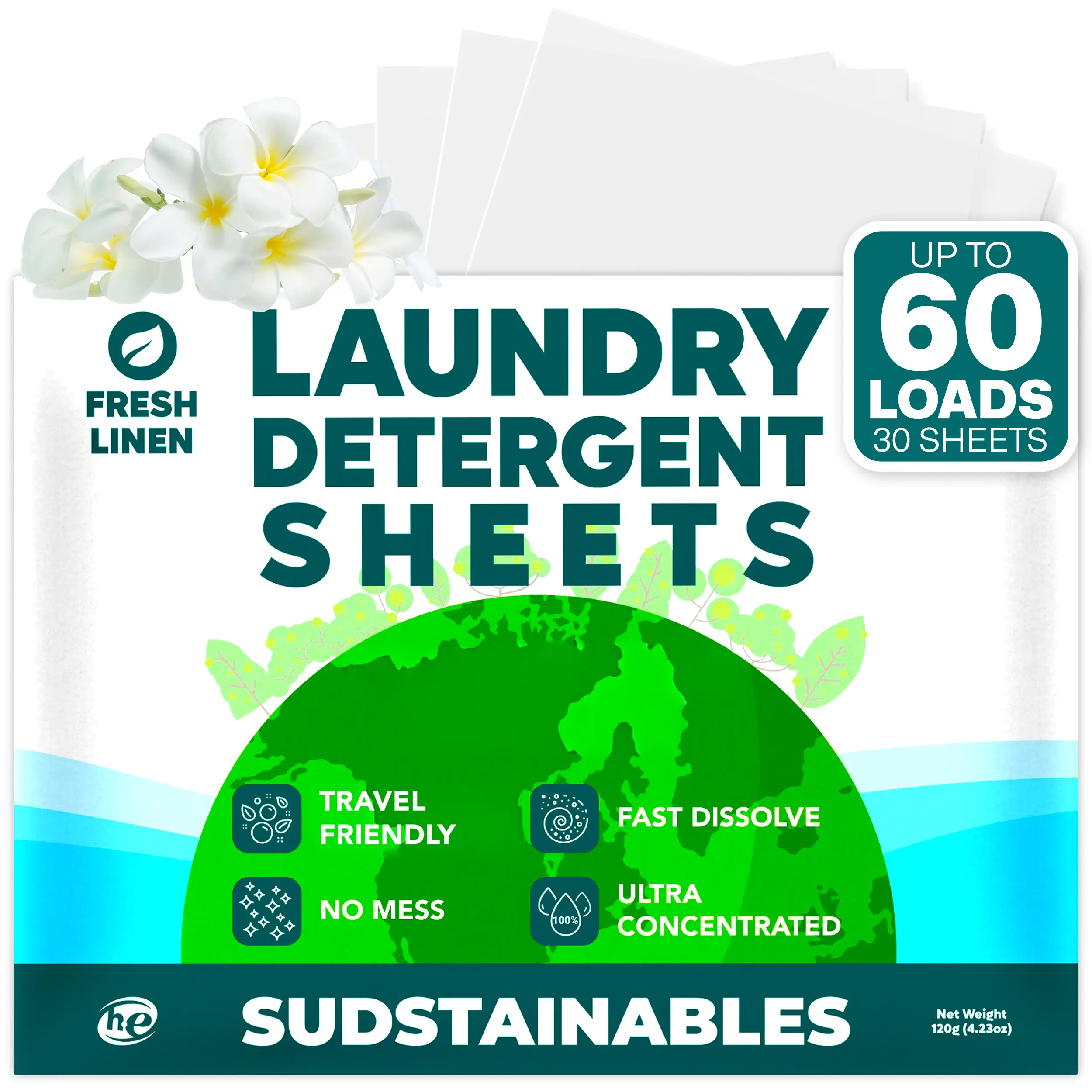 Laundry Detergent Sheets (30 sheets 60 loads) Laundry Detergent Sheets (30 sheets 60 loads)