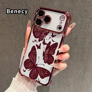 Phone Case for iPhone 17 16 Pro Max 15 Plus 14 13 12 11 E Air Butterfly Reverie Pattern Anti-drop Durable Total Protective Shockproof Transparent Cover Casing
