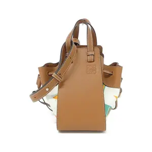 Pre-owned Loewe Calfskin Shoulder Bags Hammock Drawstring Mini Calf Canvas Shoulder Bag