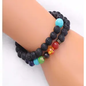 Chakra Lava Rock Bead Diffuser Bracelet