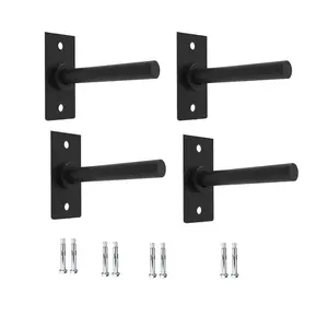 Garvee 4 Pack Wall Mounted Weight Plate Holder Rack for 1" Bumper Plates with Max 300 Lb Capacity, Durable Home Gym Organizer for Efficient Storage and Easy Access