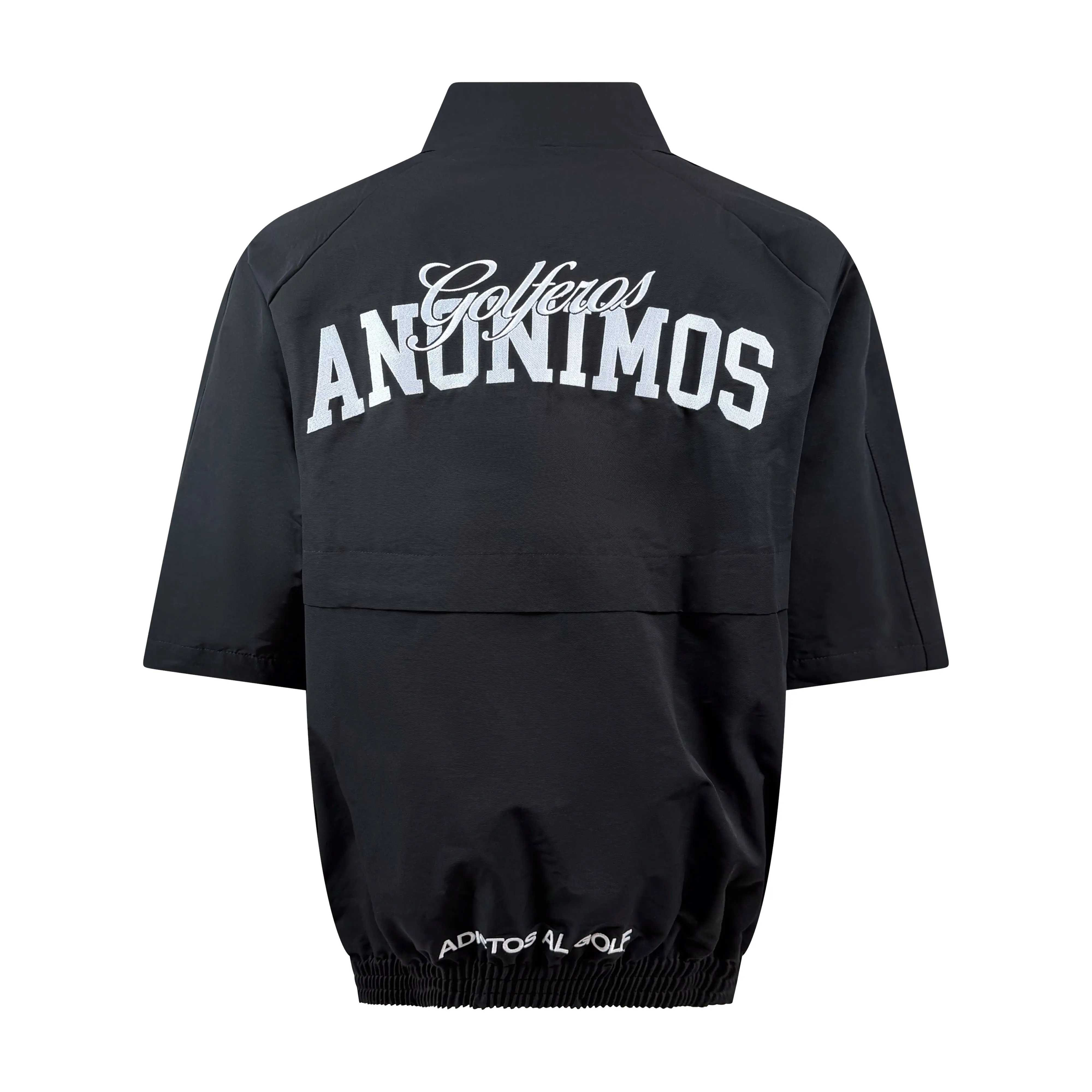 Oversize Vintage Quarter Zip Windbreaker(Black/White)