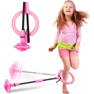 Skip Ball Toy with Colorful Flash Wheel, Portable Foldable Swing Ball for Kids and Adults, Sports Fitness Toy for Boys Girls Ages 5-10, Indoor Outdoor Exercise, Balance Training and Gift Ideas
