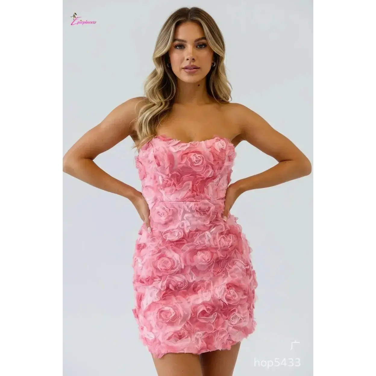 Rose Bouquet Pink Mini Dress