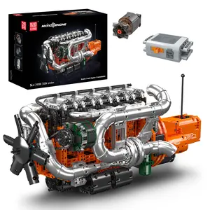 Mould King 10200 Truck Engine Motor Model That Runs Building Block Adult Kid Toy Collectibles Decorations