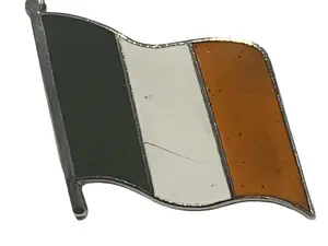 Ireland Pin - Simple Representation of the Ireland Flag with Green White and Orange Stripes for National Pride