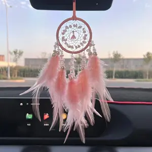 Crystal car pendant exquisite interior pendant feather wind chime adornment exquisite lovely