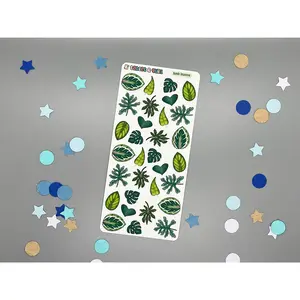 Plant Themed Lush Leaves Color Sticker Sheet