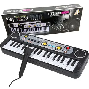 37 Key Keyboard Piano for Beginners with Microphone Educational Musical Instruments Portable Electronic Keyboard for Kids 37 Keys 8 Rhythms 24 Demo Tracks