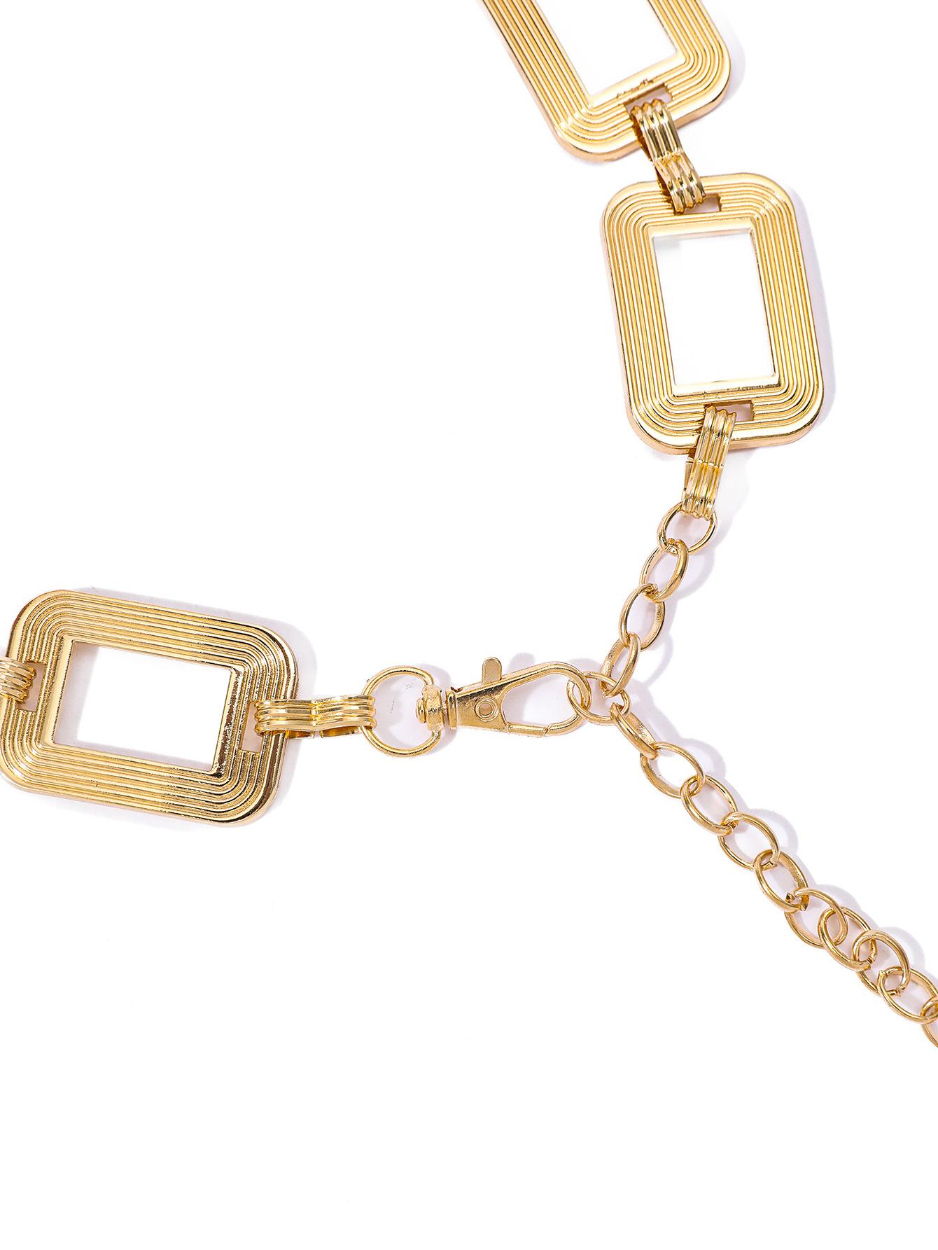 Gold Tone Square Link Waist Chain Belt for Women, Layered Metal Chain Belly Body Chain with Tassel, Punk Hip Hop Waist Jewelry for Jeans Skirt, Festival Party Accessory, Unique Gift for Her dad to daughter necklace gift Black Heart Tassel Long Earrings