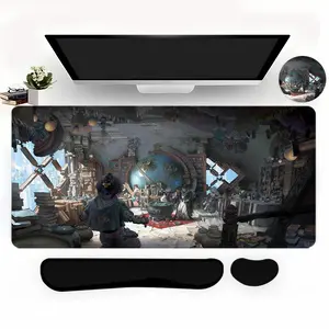 Magical Laboratory Illustration Office Accessories Set, Mouse Pad & Keyboard Wrist Rest Set, Ergonomic Wrist Support for Home Office Gaming