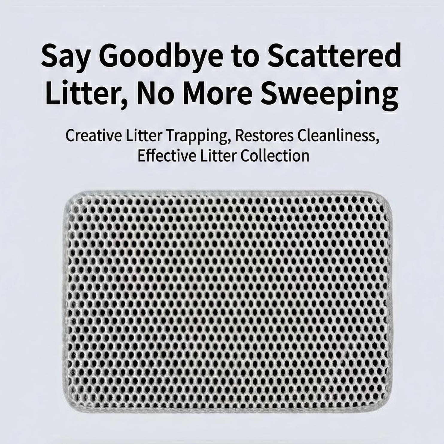 Cat - Litter Mat 22x15.7-Inch Waterproof Dual-Layer Honeycomb Design for Effective Litter Trapping Slip-Resistant Mat