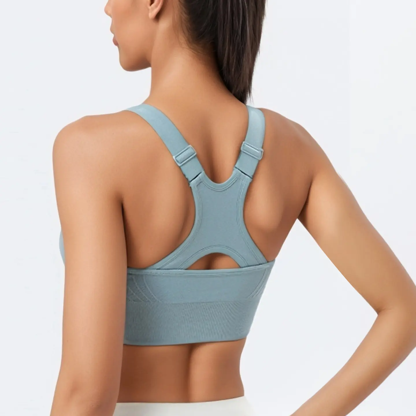 Adjustable Sports Bras for Women High Support, Padded Racerback Bra