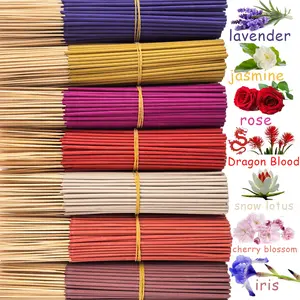 High-Quality Handmade Bamboo Incense Sticks Set, Calming Home Fragrance, Lavender Jasmine Rose Dragon Blood Snow Lotus Cherry Blossom Iris Scented, Home Yoga Reading Bedroom Office Camping Party Use