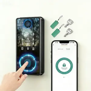 Keyless Entry Smart Lock with Fingerprint & Touchscreen Keypad - Electronic Deadbolt with Auto-Lock and App Control, Easy Installation for Home Office Security, Keyless Door Lock System