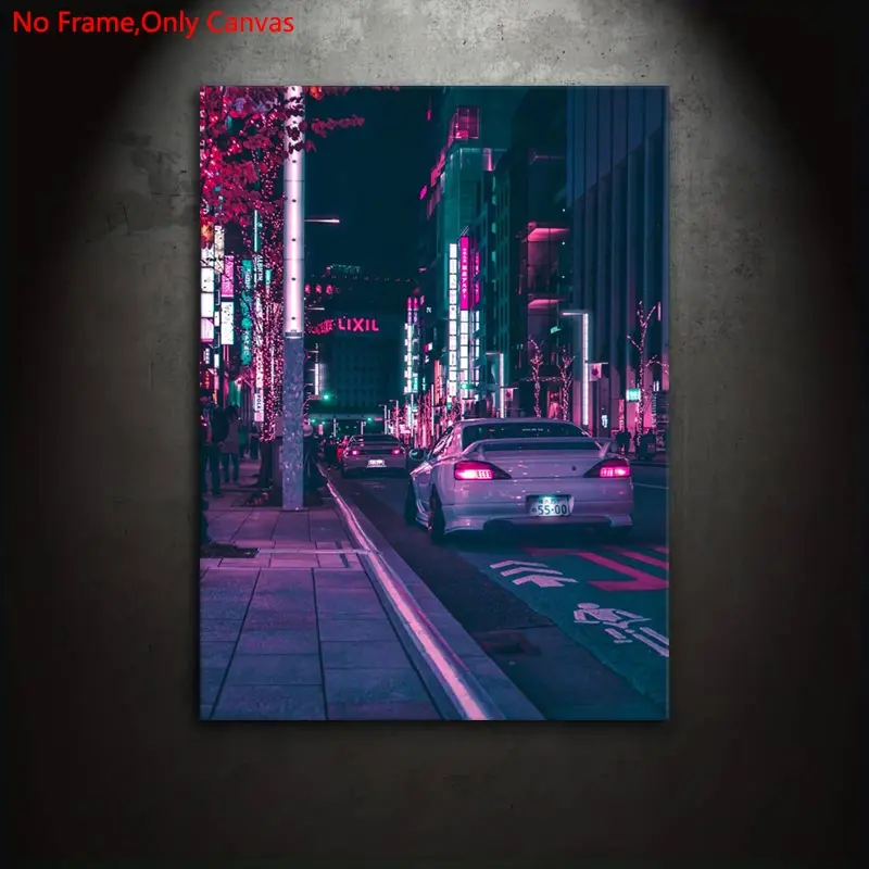 1 piece/set of frameless canvas print posters, Graphic Prints, classic realistic art, Artwork, Japanese cyberpunk sports car Silvia G15, perfect gift for JDM Tuners culture enthusiasts, bedroom, living room, wall decoration