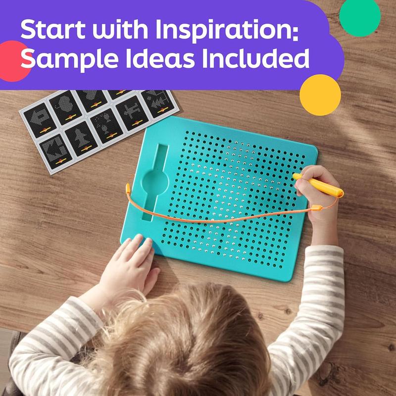 Magnetic Drawing Board for Kids & Toddlers with Beads and Magnet Stylus Pen - Magnetic Tablet Toy for Airplane & Car Ride Activities for Kids