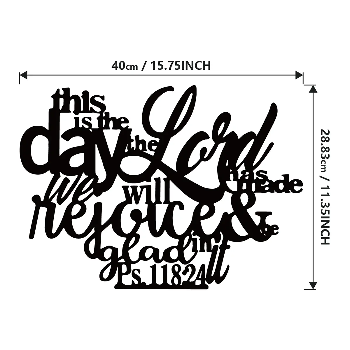 HYCHIKA Psalm 118:24 Classic Metal Wall Art Ornaments - 15.75x11.35in Durable Metal Piece, Elegant Faithful Home Touch Wall Decoration, Outdoor Verse Art for Home or Christmas Use