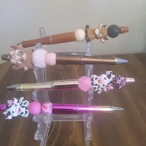 Beaded Cow Focal Bead Pen - Unique Design with Cow Motif and Beads - Perfect for Writing and Note-Taking