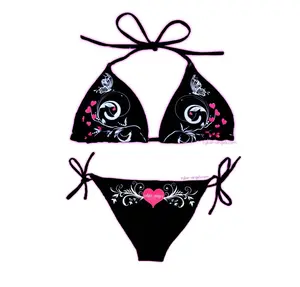 Vintage Tribal Angel Bikini: Y2K Swimsuit for 2000s Clothing & Mcbling Aesthetic