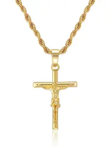 Cross Necklace Men Women Cross Pendant Necklace Boy, Unisex Religious Jewelry, Simple Design, Perfect Gift for Him Her, Cuban Cross Necklace