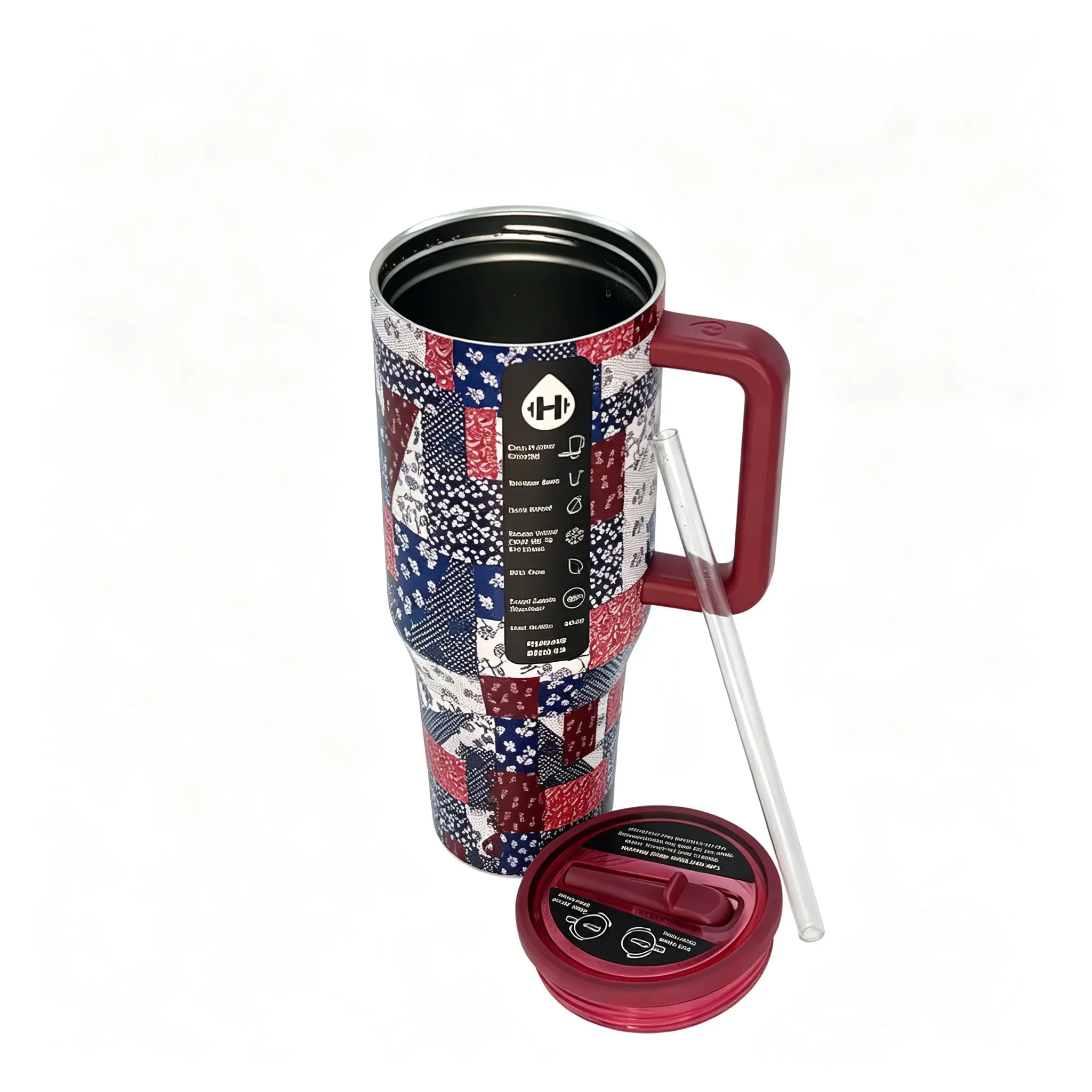 HydroJug 40oz Insulated Stainless Steel Water Bottle - Leakproof, with Handle & Straw, Ideal for Gym & Cars, Great American Style Puzzle Series Gift (Kitchenware Drinkware Flask), Owala Fairway Dad Collection Black Cherry Snowflake Christmas Flask, Flasks