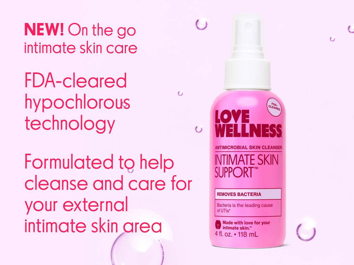 Love Wellness Intimate Skin Support™ – FDA-Cleared Hypochlorous Acid Intimate Cleanser Spray for Women | Lady Hygiene Products | Fragrance Free | pH Balanced | 4 fl oz Love Wellness Intimate Skin Support™ – FDA-Cleared Hypochlorous Acid Intimate Cleanser Spray for Women | Lady Hygiene Products | Fragrance Free | pH Balanced | 4 fl oz