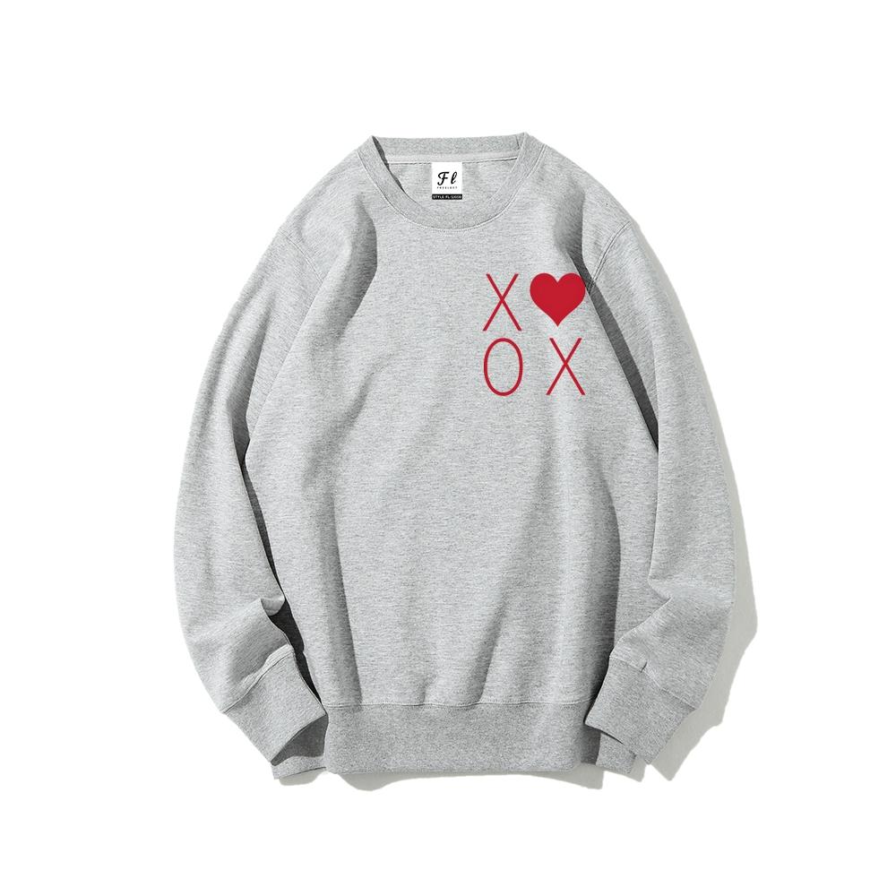 XOXO Heart Valentine's Day Sweatshirt, Women's Crewneck,Trendy Graphic Sweatshirt Long Sleeve Tops Pullover