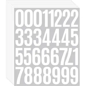 240 count 2 Inch Number Stickers,8 Sheets 0-9 Self-Adhesive Vinyl  Number Labels for Office,Classroom,Mailbox,Scrapbooking,Storage Boxes (White, 2 Inch)