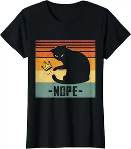 No Kings in America Black Cat Funny Cat Kicking Crown Crewneck T-Shirt, Anti Trump Shirt, Political Shirts, Anti Maga Shirts, Crown No Kings Shirt, Protest Shirts, Nope Kings Shirt