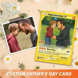 Father's Day Pokelove Card, Custom Dad Anime Trading Card, Gift For Dad, Father's Day Gift, Custom PKM Present