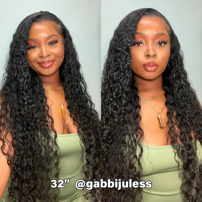 ZLIKE 13x6 Water Wave Lace Front Wigs Human Hair Deep Part HD Transparent Lace Front Wigs Human Hair Pre Plucked with Baby Hair
