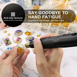 Cordless 3-Speed Jewelry Drill with Deburring Tool & 19Pcs Accessories, Multi-Purpose Hand Drill for Resin Molds & Keychain Molds - LET'S RESIN Power Drilling Tools