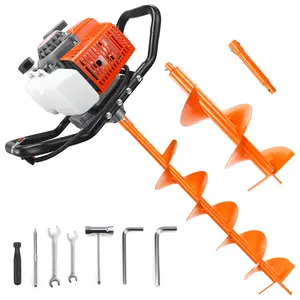 NEOTEC 72CC 52CC 2-Stroke Gas Powered Earth Auger Post Fence Hole Digger Equipped with multiple sizes of drill bit combinations, Petrol Drill Borer for Garden & Lawn, Digging