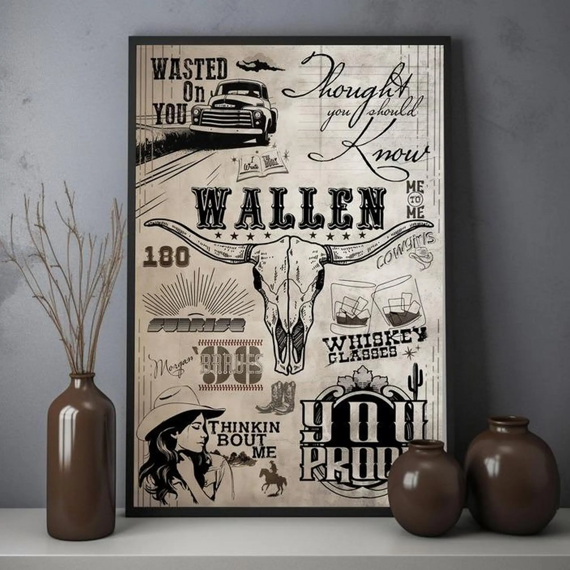Wallen's Country Music Art Print Western Wall Art Poster, Home Decoration, Unframed