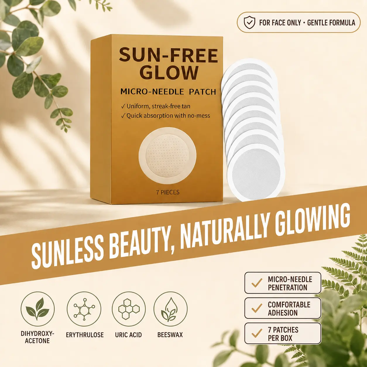 7 Pieces Sunless Tanning Applicator Patches for Body Care - Achieve Even Bronze Glow, No Orange Tint, No Streaks