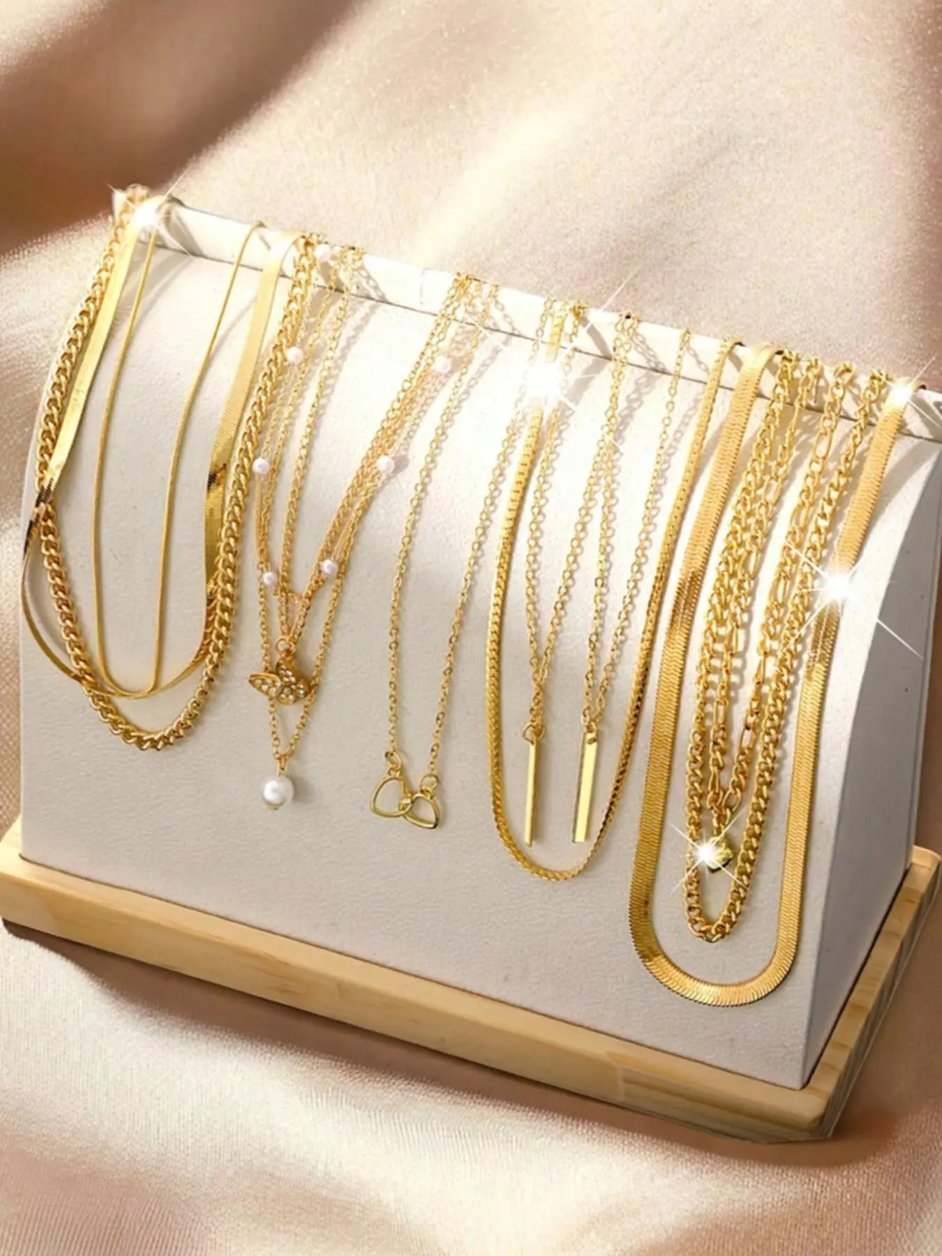 Women's Elegant Faux Pearl Decorated Necklace Set, Trendy Exquisite Charm Necklace & Chain Necklace, Chic Jewelry As Gift for Girlfriend, Fashionable Jewelry Accessories, Trendy Jewellery Accessories, Trendy Charm Necklaces, Fashion Jewelry Party