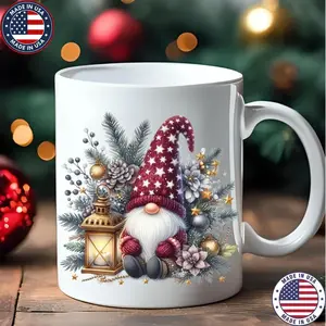 [Sale off up to 50%] Holiday festive gnome mug, Christmas Gift, Holiday Decor, Stocking Stuffer, Tea Cup, Kitchen Decor, Gnome Lover Gift, Gnome Mug for Holiday